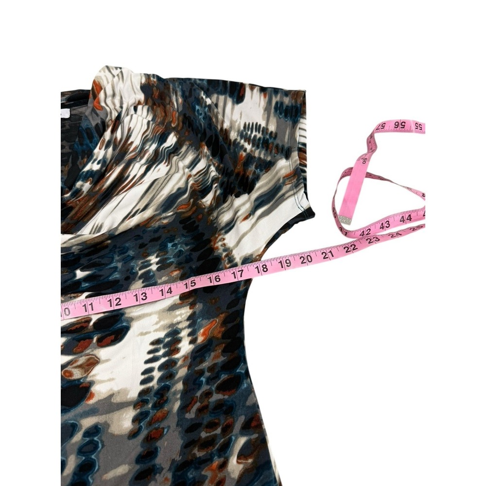 Calvin Klein Multicolor Draped Neck Modest Career Dress Womens 10? - Picture 5 of 5